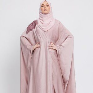 2 Pieces Dusky Blush Closed Farsha with Floral Detailing - Length 54